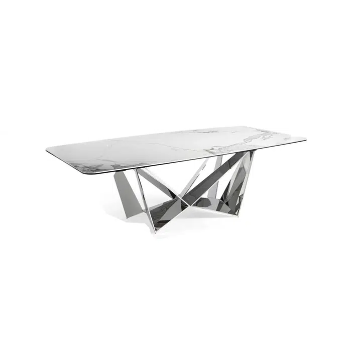 BIM objects Free download! Porcelain and chrome steel dining table