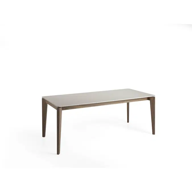 BIM objects - Free download! Rectangular Walnut wood dining table ...