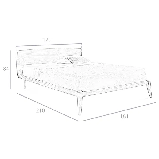 Walnut wood bed