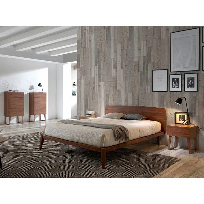 Walnut wood bed