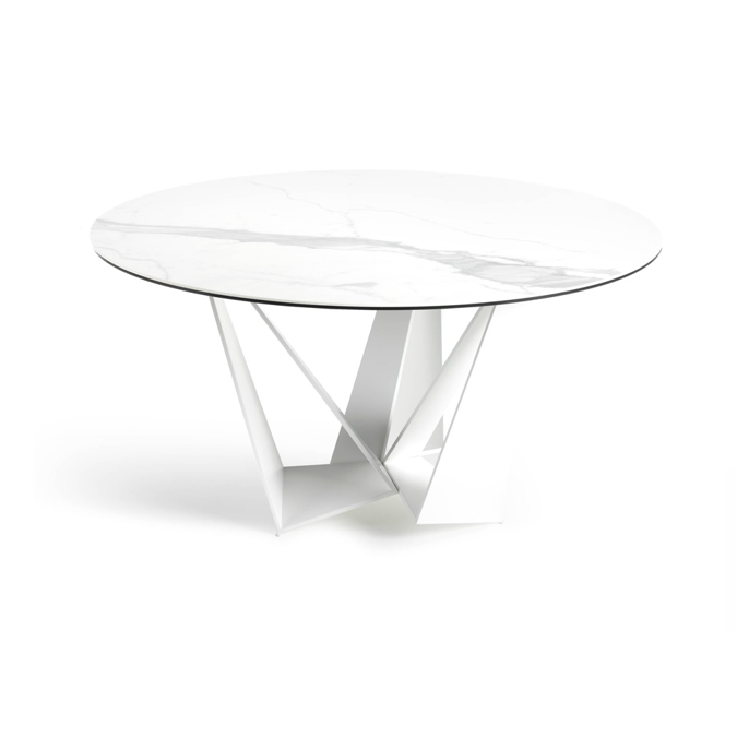 BIM objects Free download! Porcelain and white steel dining table