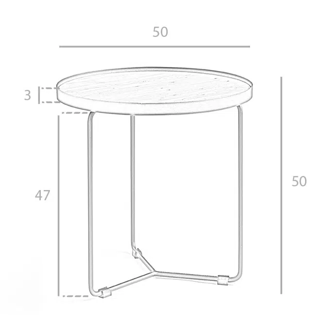Round corner table in Walnut wood and black steel