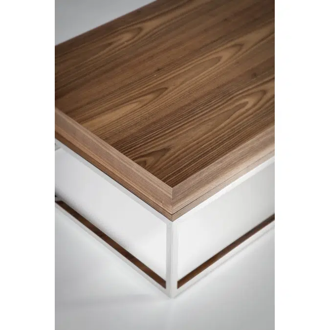 Mesa centro de madera Nogal y acero cromado