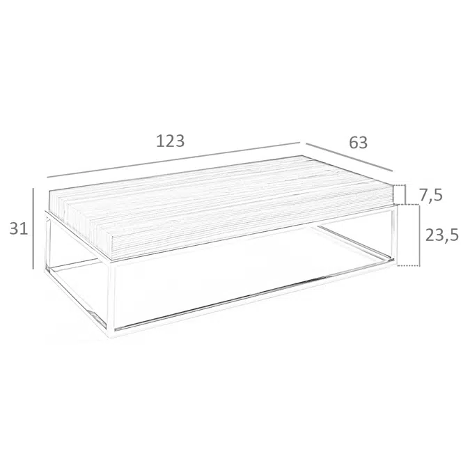 Mesa centro de madera Nogal y acero cromado