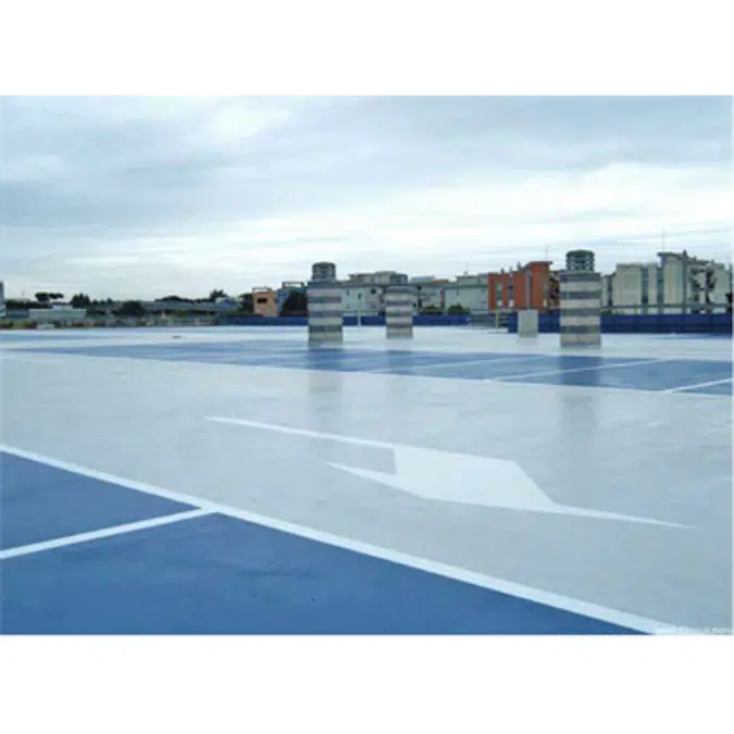 Waterproofing and protection system for medium traffic car parks