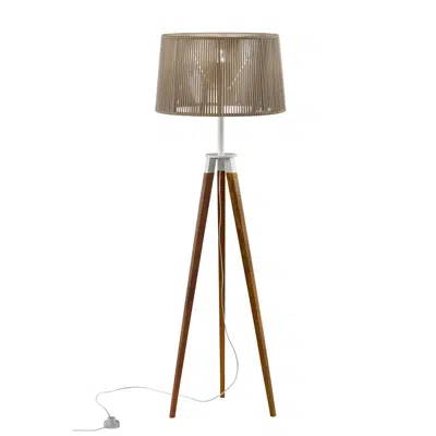 Image for DRUM: Tripod wooden floor lamp Ø50 H147cm