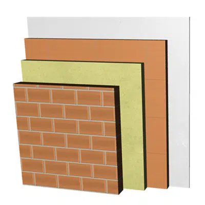 Image for ME05-P-bgf Double skin clay brick party wall, with thermal insulation and air cavity. LP11,5+C+AT+LHGF7+ENL