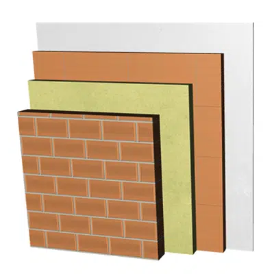 Image pour ME05-P-bgf Double skin clay brick party wall, with thermal insulation and air cavity. LP11,5+C+AT+LHGF7+ENL