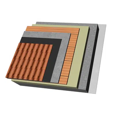 Image for QB10-U-EC-b Vented sloping slab roof with clay tiles. T+(I)+CR+TC+C+AT+U25.EC+RF