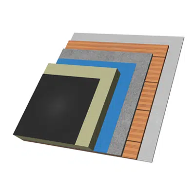 QB15 Unvented sloping roof with cap sheet, supported on clay roofing board. I+AT+(B)+CR+TC+RF图像