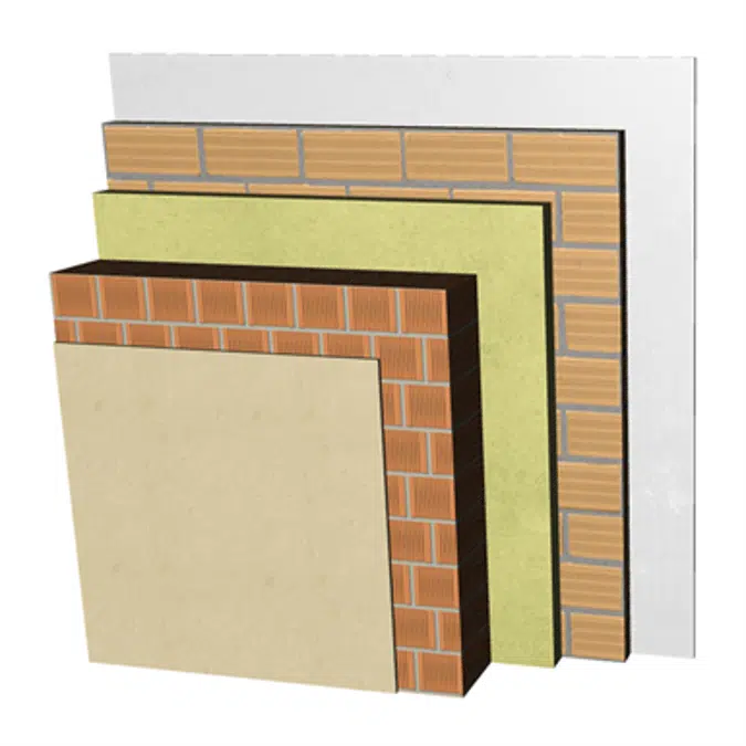 FC06-P-b Double skin non facing clay brick façade. RC+LP24+AT+LH7+ENL