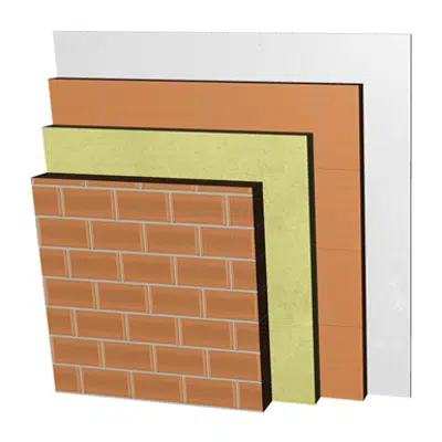 afbeelding voor ME02-P-bgf Double skin clay brick party wall, with thermal insulation. LP11,5+AT+LHGF7+ENL