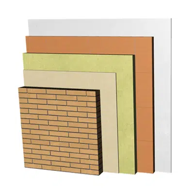 Image for FC01-P-bgf Double skin clay facing brick façade. LPcv11,5+RC+AT+LHGF7+ENL