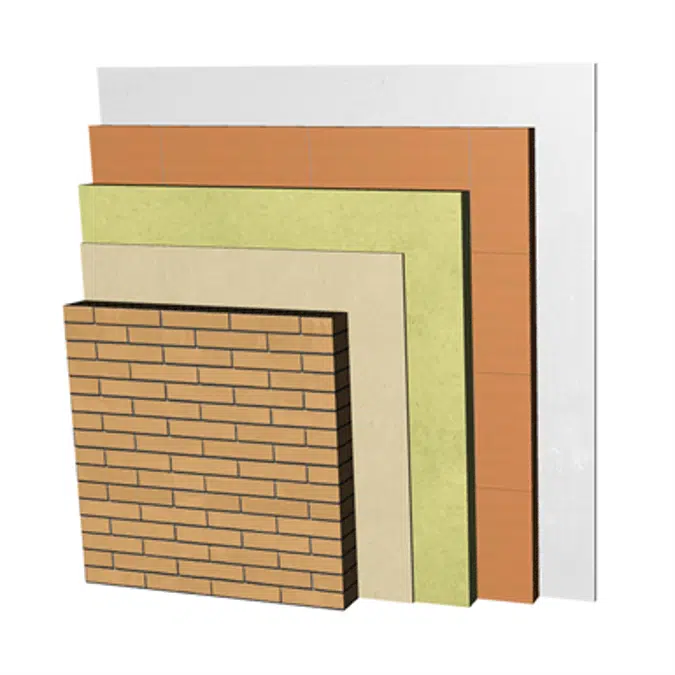 FC01-P-bgf Double skin clay facing brick façade. LPcv11,5+RC+AT+LHGF7+ENL