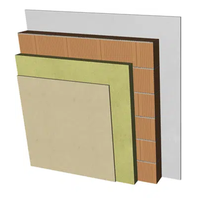 imazhi i FC03-B1 Single skin clay block façade and external thermal insulation. RC+AT+BC14+ENL