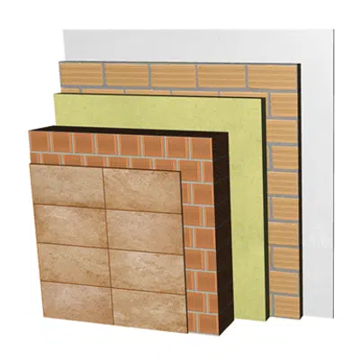 Image for FC16-P-b Double skin non facing clay brick façade. RD+LP24+C+AT+LH7+ENL
