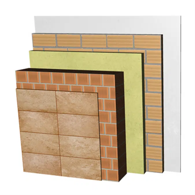 FC16-P-b Double skin non facing clay brick façade. RD+LP24+C+AT+LH7+ENL