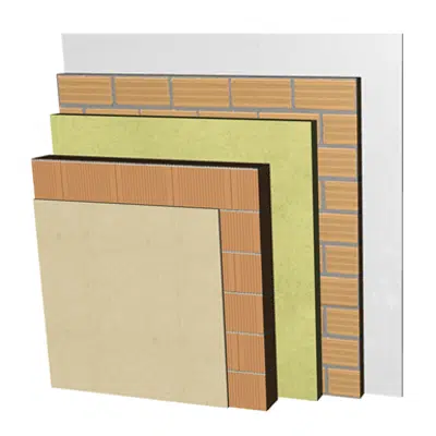 Image for FC24-B1-b Double skin clay block façade with ventilated air cavity. RC+BC14+CV+AT+LH7+ENL