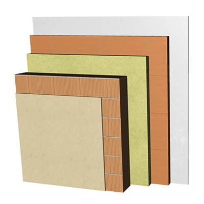 Immagine per FC24-B2-bgf Double skin clay block façade with ventilated air cavity. RC+BC19+CV+AT+LHGF7+ENL