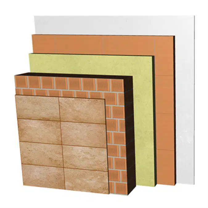 FC16-P-bgf Double skin non facing clay brick façade. RD+LP24+C+AT+LHGF7+ENL