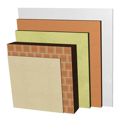 afbeelding voor FC14-P-bgf Double skin non facing clay brick façade. RC+LP24+C+AT+LHGF7+ENL