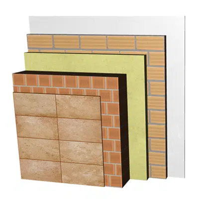 Image for FC09-P-b Double skin non facing clay brick façade. RD+LP24+AT+LH7+ENL
