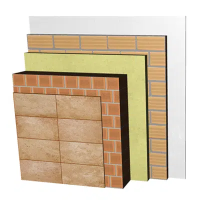 kép a termékről - FC09-P-b Double skin non facing clay brick façade. RD+LP24+AT+LH7+ENL