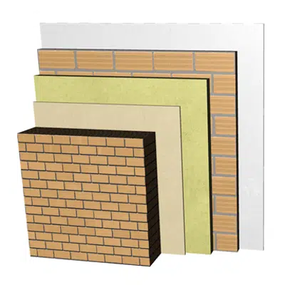 Obrázek pro FC12-P-b Double skin clay facing brick façade. LPcv24+RC+C+AT+LH7+ENL