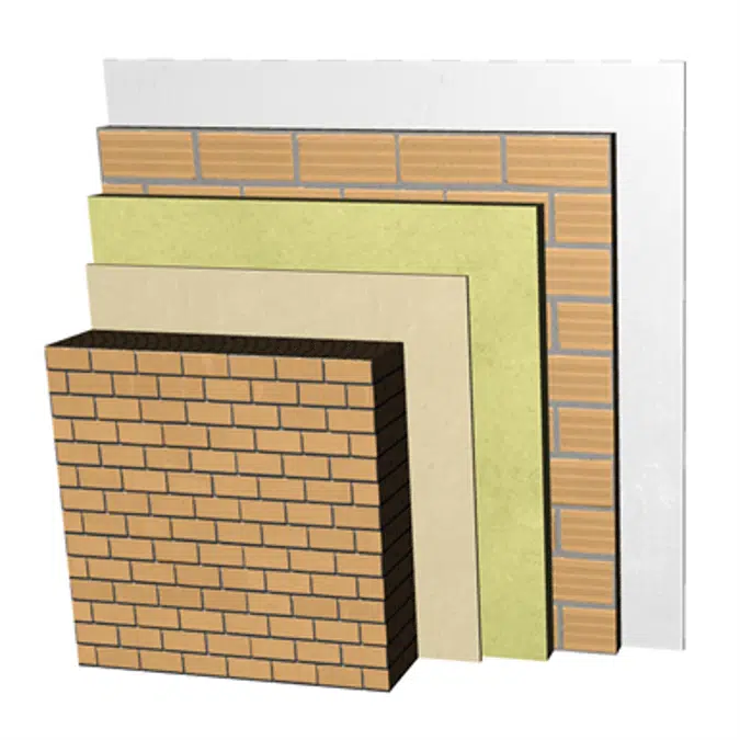 FC12-P-b Double skin clay facing brick façade. LPcv24+RC+C+AT+LH7+ENL