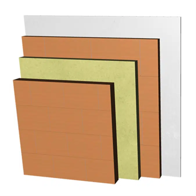 ME04-cgf-bgf Double skin clay brick party wall, with thermal insulation and air cavity. LHGF10+C+AT+LHGF7+ENL
