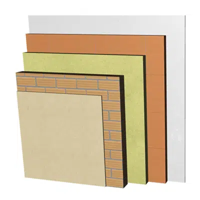 Image pour FC24-H-bgf Double skin non facing clay brick façade with ventilated air cavity. RC+LH11,5+CV+AT+LHGF7+ENL