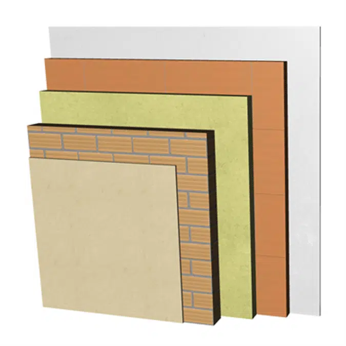 FC24-H-bgf Double skin non facing clay brick façade with ventilated air cavity. RC+LH11,5+CV+AT+LHGF7+ENL