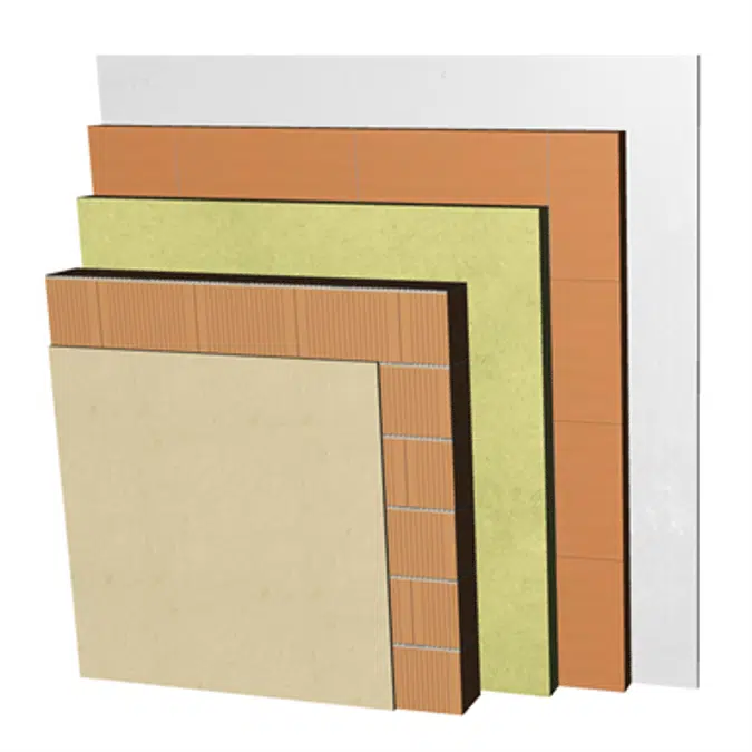 FC24-B1-bgf Double skin clay block façade with ventilated air cavity. RC+BC14+CV+AT+LHGF7+ENL