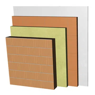 imazhi i ME05-B1-bgf Double skin clay block party wall, with thermal insulation and air cavity. BC14+C+AT+LHGF7+ENL