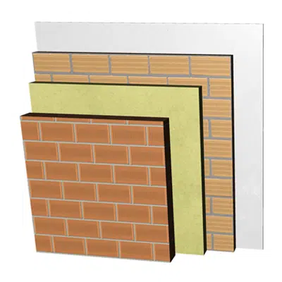 ME05-P-b Double skin clay brick party wall, with thermal insulation and air cavity. LP11,5+C+AT+LH7+ENL için görüntü