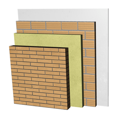 รูปภาพสำหรับ FC23-P-b Double skin clay facing brick façade with ventilated air cavity. LPcv11,5+CV+AT+LH7+ENL