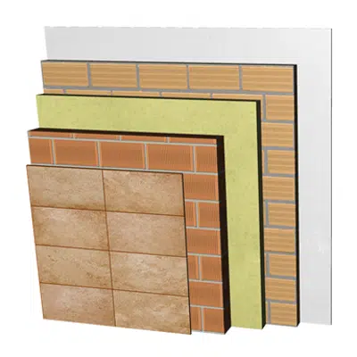 Image for FC27-P-b Double skin non facing clay brick façade with ventilated air cavity. RD+CV+LP11,5+AT+LH7+ENL