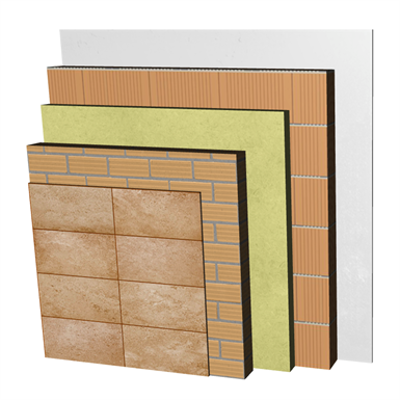 Imagem para FC26-H-d Double skin non facing clay brick façade with ventilated air cavity. RD+LH11,5+CV+AT+BC14+ENL}