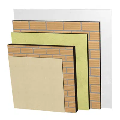 изображение для FC24-H-b Double skin non facing clay brick façade with ventilated air cavity. RC+LH11,5+CV+AT+LH7+ENL