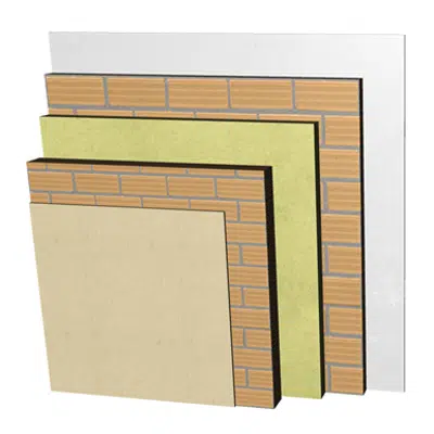 Image for FC24-H-b Double skin non facing clay brick façade with ventilated air cavity. RC+LH11,5+CV+AT+LH7+ENL