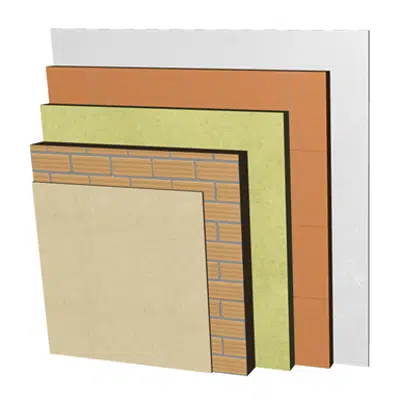 imazhi i FC05-H-bgf Double skin non facing clay brick façade. RC+LH11,5+AT+LHGF7+ENL