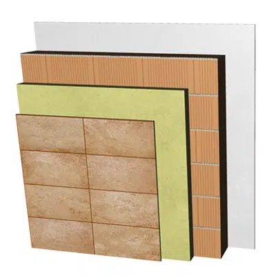 Image for FC25-B2 Single skin clay block façade with ventilated air cavity and external thermal insulation. RD+CV+AT+RC+BC19+ENL