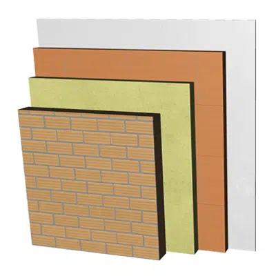 ME05-H-bgf Double skin clay brick party wall, with thermal insulation and air cavity. LH11,5+C+AT+LHGF7+ENL 이미지