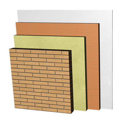 Image for FC23-P-bgf Double skin clay facing brick façade with ventilated air cavity. LPcv11,5+CV+AT+LHGF7+ENL