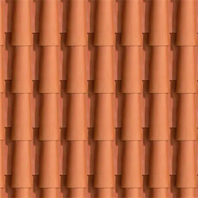 Sloping roof with external cladding of clay tile. T图像