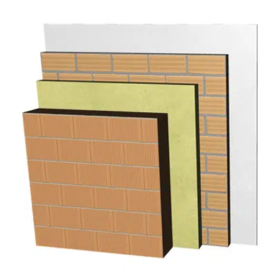 bilde for ME02-B2-b Double skin clay block party wall, with thermal insulation. BC19+AT+LH7+ENL