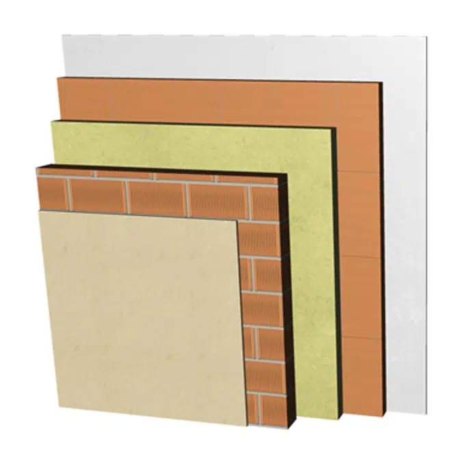 FC13-P-bgf Double skin non facing clay brick façade. RC+LP11,5+C+AT+LHGF7+ENL