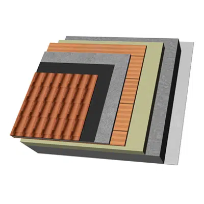 Image for QB10-U-EC-c Vented sloping slab roof with clay tiles. T+(I)+CR+TC+C+AT+U30.EC+RF