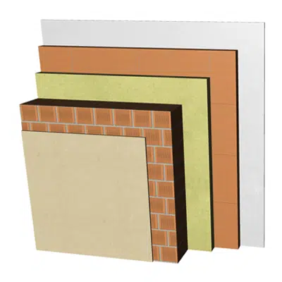 Image for FC06-P-bgf Double skin non facing clay brick façade. RC+LP24+AT+LHGF7+ENL