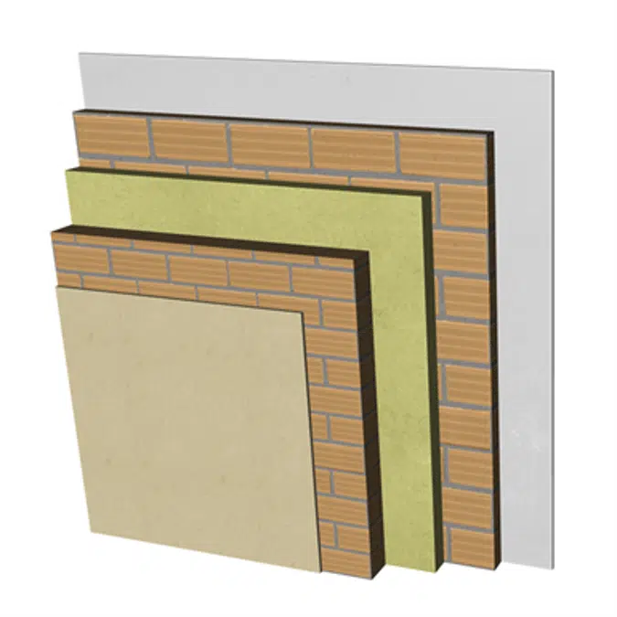 FC05-H-b Double skin non facing clay brick façade. RC+LH11,5+AT+LH7+ENL